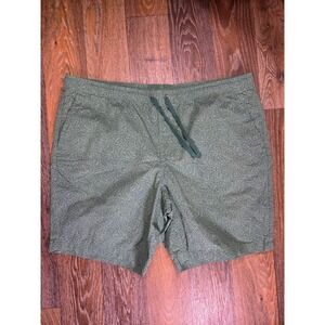 Free Assembly Mens XL Green Leaf Print E-Waist Cotton Shorts